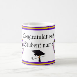 Abschluss School Colors Lila und Gold Kaffeetasse