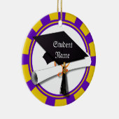 Abschluss School Colors Lila und Gold (ZOOM!) Keramikornament (Rechts)