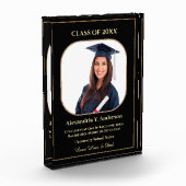 Abschluss School Gold Modern Award Custom Fotoblock (Links)