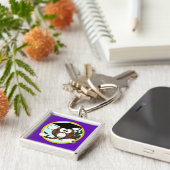 Abschluss Schulfarbe Lila Schlüsselanhänger (Seite)