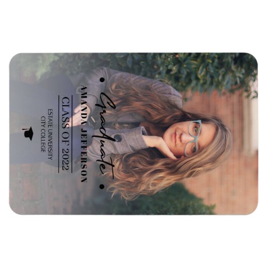 Abschluss Schuljahr Foto personalisierte Ma Magnet (Horizontal)