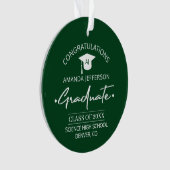 Abschluss | Schuljahr und FOTO grün Ornament (Vorderseite)