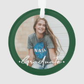 Abschluss | Schuljahr und FOTO grün Ornament (Rückseite)