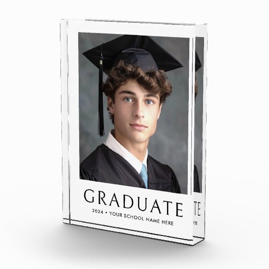 Abschluss Schuljahr weiß Fotoblock (Rechts)