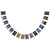 Abschluss-Schwarz-FotoCollage Wimpelkette (Alle)