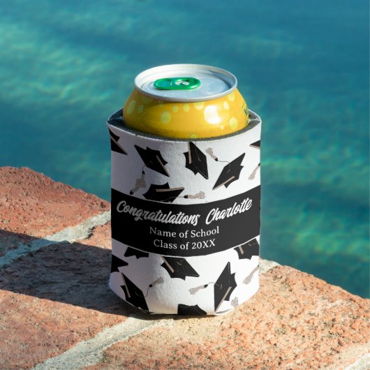 Abschluss Schwarz-weiß Caps Party Lieferungen Dosenkühler (In Situ Pool)