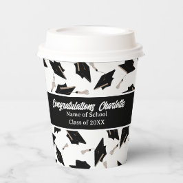 Abschluss Schwarz-weiß Caps Party Lieferungen Pappbecher