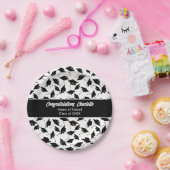 Abschluss Schwarz-weiß Caps Party Lieferungen Pappteller (Party)