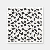 Abschluss Schwarz-weiß Caps Party Lieferungen Serviette (Vorderseite)