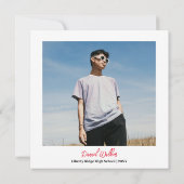 Abschluss schwarz-weiß Checked Danke Karte (Rückseite)