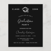 Abschluss Schwarz-weiß Einladung zum Haushaltsjahr (Vorderseite)