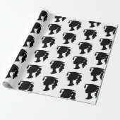 Abschluss Schwarz-weiß Girl Silhouette  Geschenkpapier (Ungerollt)