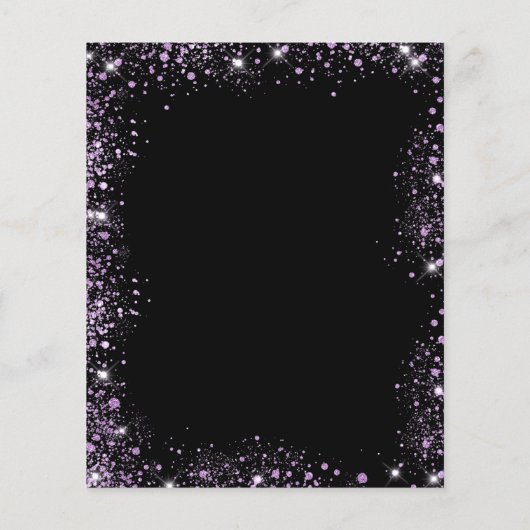 Abschluss schwarzer lila Glitzer Staub (Rückseite)