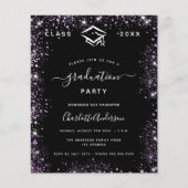 Abschluss schwarzer lila Glitzer Staub (Vorderseite)