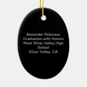 Abschluss Schwarzer Personalisierter Weihnachtssch Keramik Ornament (Hinten)