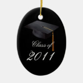 Abschluss Schwarzer Personalisierter Weihnachtssch Keramikornament (Vorne)