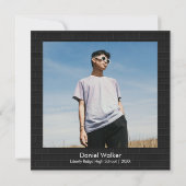 Abschluss Schwarzweiß Nebel Flat Danke Karte (Rückseite)