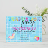 Abschluss-Schwimmparty Einladung (Stehend Vorderseite)