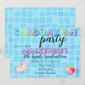 Abschluss-Schwimmparty Einladung (Vorne/Hinten)