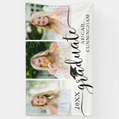 Abschluss Script 3 Foto Collage Personalisiert Banner (Vertikal)
