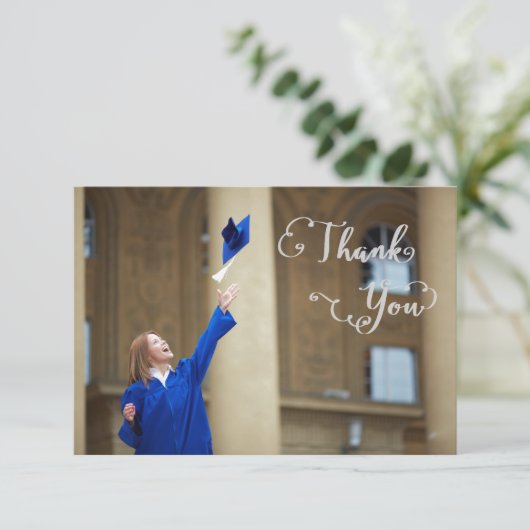 Abschluss Script - 3x5 Vielen Dank Einladung (Stehend Vorderseite)