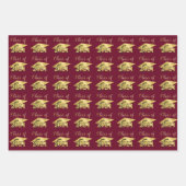 Abschluss Script Class Year Burgundy Gold Foil Geschenkpapier Set (Vorderseite)