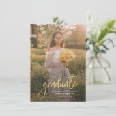 Abschluss Script Foto Grad Open House Einladung (Stehend Vorderseite)