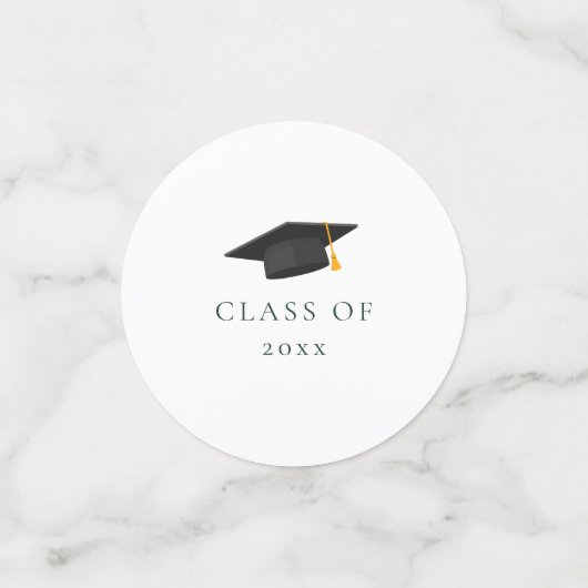 Abschluss Script Foto Green Grad 2024 Party Konfetti (Klein Vorderseite)