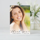 Abschluss Script Foto Overlay Dankeskarte (Stehend Vorderseite)