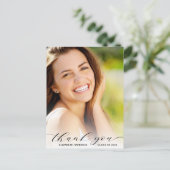 Abschluss Script Foto Overlay Vielen Dank Postkarte (Stehend Vorderseite)