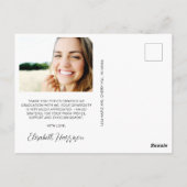 Abschluss Script Foto Overlay Vielen Dank Postkarte (Rückseite)