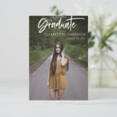 Abschluss Script-Foto-Party Einladung (Stehend Vorderseite)