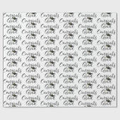 Abschluss Script GLÜCKWUNSCH GRAD Schwarz-weiß Geschenkpapier (Flach)