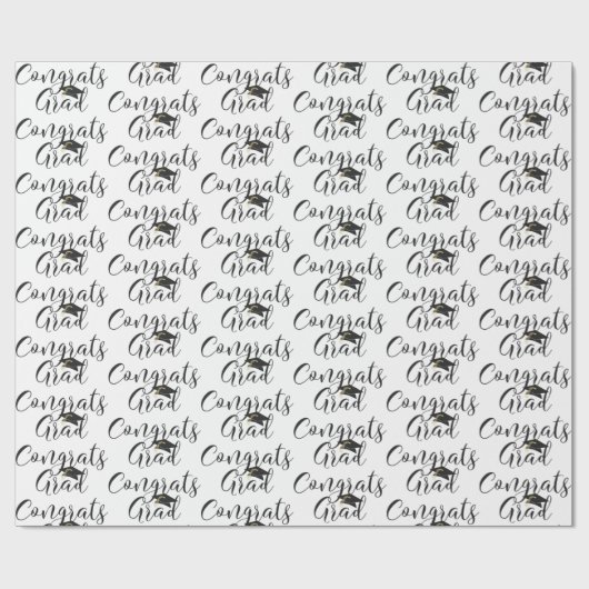 Abschluss Script GLÜCKWUNSCH GRAD Schwarz-weiß Geschenkpapier (Flach)