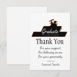 Abschluss Script Schwarz und Weiß Scroll individue Dankeskarte