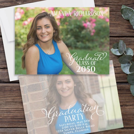 Abschluss Script Two Foto Template Einladung