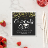 Abschluss Script Typografy GLÜCKWUNSCH GRAD Black Serviette (Beispiel)