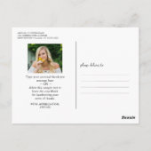 Abschluss Script Vielen Dank Foto Postkarte (Rückseite)