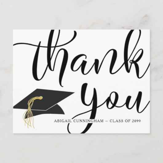 Abschluss Script Vielen Dank Foto Postkarte (Vorderseite)