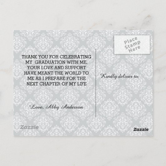 Abschluss Script - Vielen Dank, Postcard Postkarte (Rückseite)