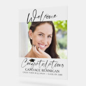 Abschluss Script Willkommensgrössen Foto Herzliche Acrylschild (Winkel)