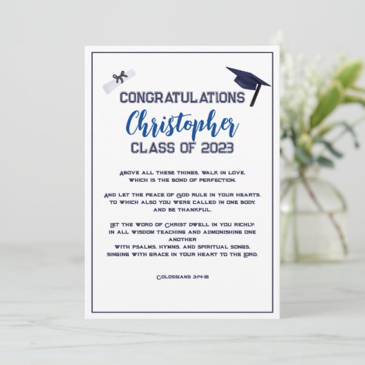 Abschluss Scripting Herzlichen Glückwunsch Grußkar Einladung (Stehend Vorderseite)