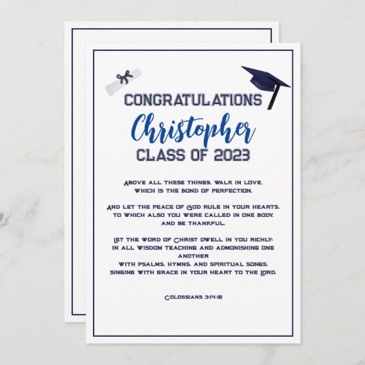 Abschluss Scripting Herzlichen Glückwunsch Grußkar Einladung (Vorne/Hinten)