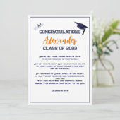 Abschluss Scripting Orange Grußkarte Einladung (Stehend Vorderseite)