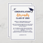 Abschluss Scripting Orange Grußkarte Einladung (Vorne/Hinten)