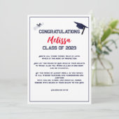 Abschluss Scripting Red Greeting Card Einladung (Stehend Vorderseite)