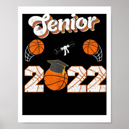 Abschluss Senior Basketball Player Poster (Vorne)