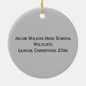 Abschluss Senior Football Player Silver Grau Keramik Ornament (Hinten)