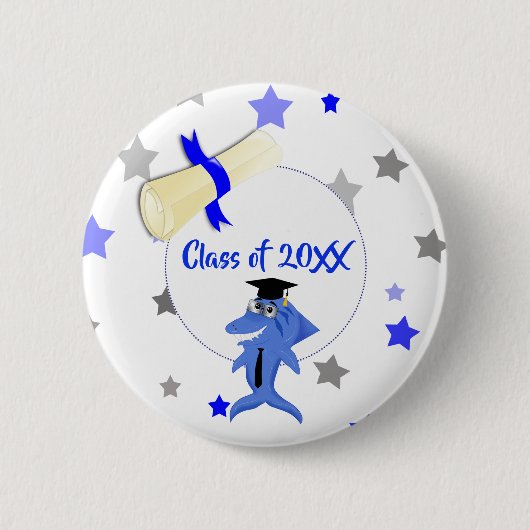 Abschluss Shark Party-Klasse Button (Vorderseite)