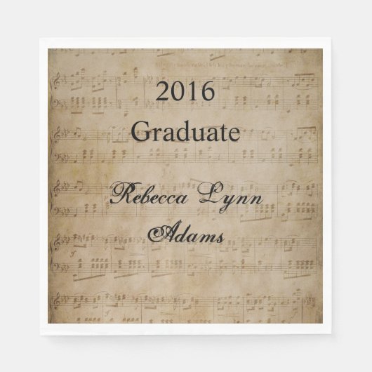 Abschluss Sheet Music - Mittagessen Napkins Serviette (Vorderseite)